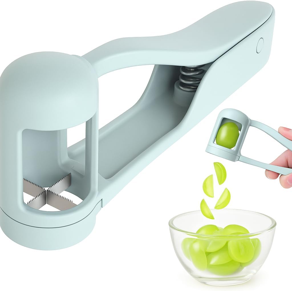 Skiennix Grape Cutter Tool - Safe Kitchen Fruit Slicer for Kids & Toddlers | Handheld Design for Small Fruits