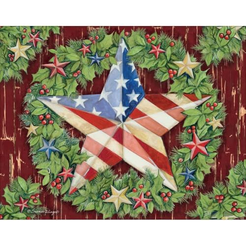 Americana Christmas Boxed Cards Set - 18 Holiday Greeting Cards with Envelopes