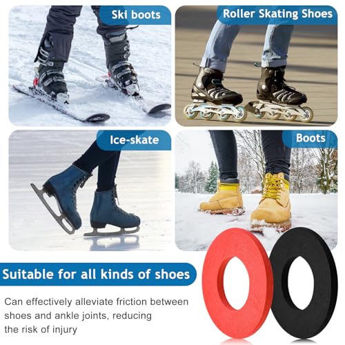 20 Pcs Ski Ankle Donut Boot Pads, Self-Adhesive EVA Snowboard Boots Pad Ski Boot Fitting Foam Pads Snowboard Boot Liner Padding to Reduce Heel Lift & Ankle Blisters