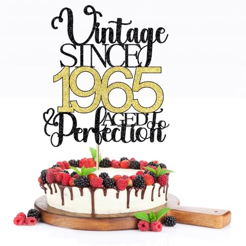 Vintage 1965 Aged To Perfection 61st Birthday Cake Topper