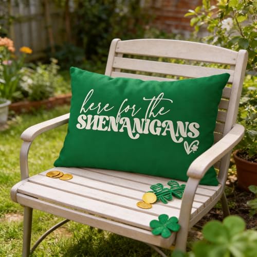 GAGEC St. Patrick's Day Pillow Cover 12x20 Inch Green Decor