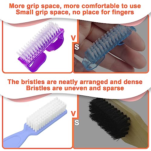 ROSVIDY 8 PCS Nail Brush for Cleaning Fingernails and Toenails, Handle Grip Scrub Brushes