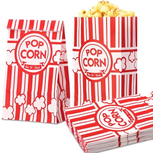 WSICSE 58 Pack 2 oz Paper Popcorn Bags for Snacks, Party & Movie Night
