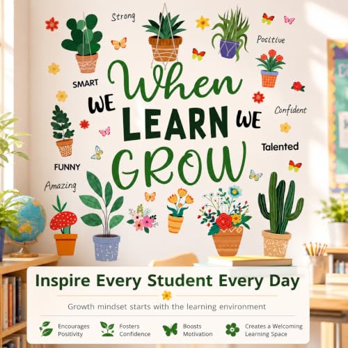 Growth Mindset Classroom Decor Kit - Motivational Window Clings