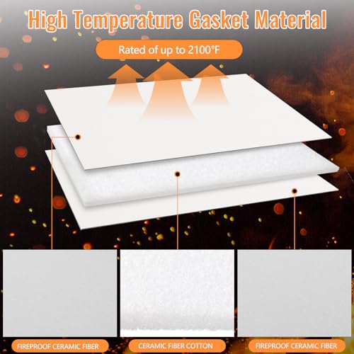 High Temperature Ceramic Fiber Gasket Paper - Fireproof Insulation Sheets (4 Pack)