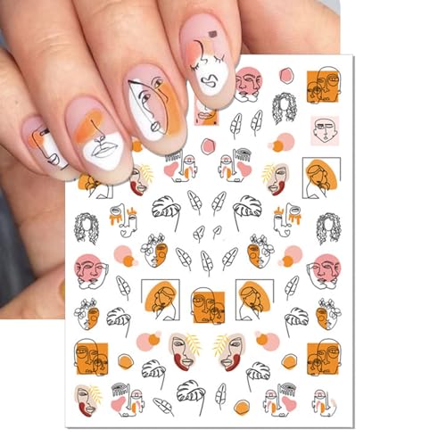IDDFEVE Abstract Graffiti Nail Art Stickers - 3D Self-Adhesive Decals (9 Sheets)