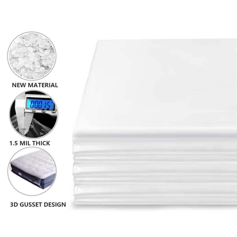 Plastic Mattress Bag for Moving Storage, Mattress Protector Cover ,Mattress Bag for Disposal (Queen)