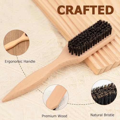Ancable Boar Bristle Slick Back Hair Brush with Rat Tail for Styling