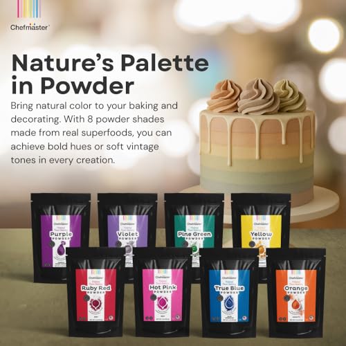 Plant-Based Natural Food Color Powder by Chefmaster, No Artificial Dyes, Red Beet Juice Powder for Icing, Fondant, Buttercream & Decorating, Quality Crafted in California USA, Ruby Red, 4 oz