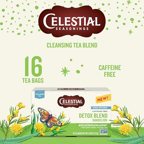 Celestial Seasonings Detox Blend Dandelion Tea - Caffeine Free, 16 Count (Pack of 2)