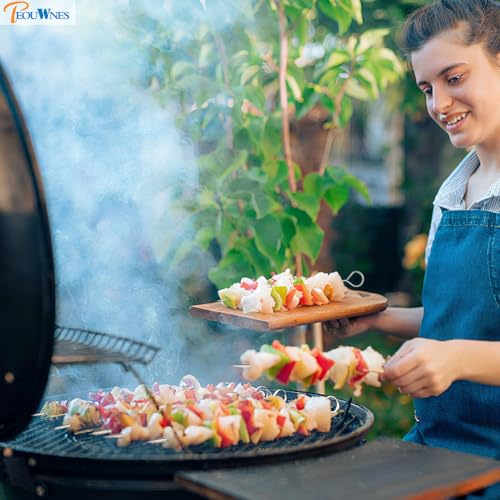 20-Piece 8-Inch Stainless Steel BBQ Skewers Set with Storage Box