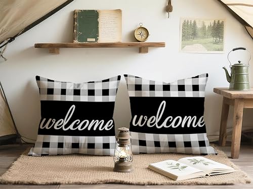 Set of 2 Buffalo Plaid Pillow Covers 18x18 Inch with Zipper – Pack of 1