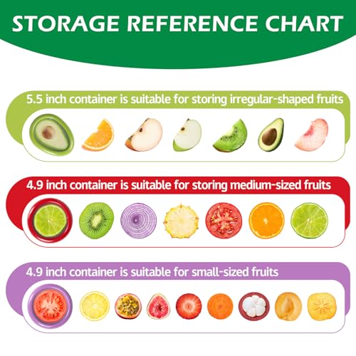 BAOKUA Reusable Food Storage Containers Set of 4 for Fruits & Vegetables