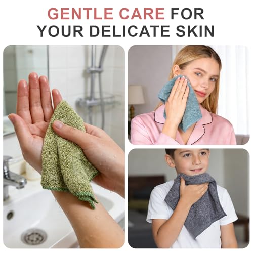 10 Pack Premium Washcloths - Soft, Highly Absorbent Fingertip Towels