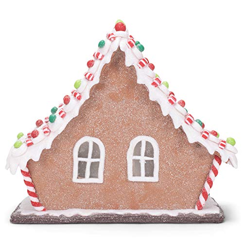 Lighted Gingerbread Lodge Décor - 11.5 Inch Holiday Village Centerpiece