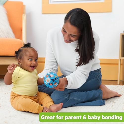 Bright Starts Oball Easy-Grasp Rattle Toy - Blue, 4-Inch Infant Toy