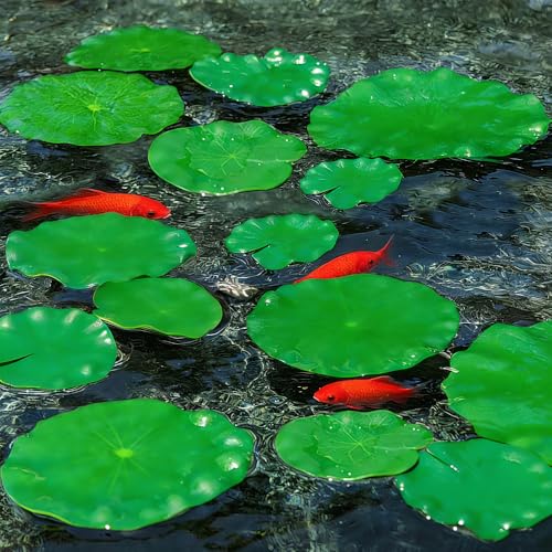 10-Pack Floating Lily Pads for Pond Decor - Realistic Pond Plants