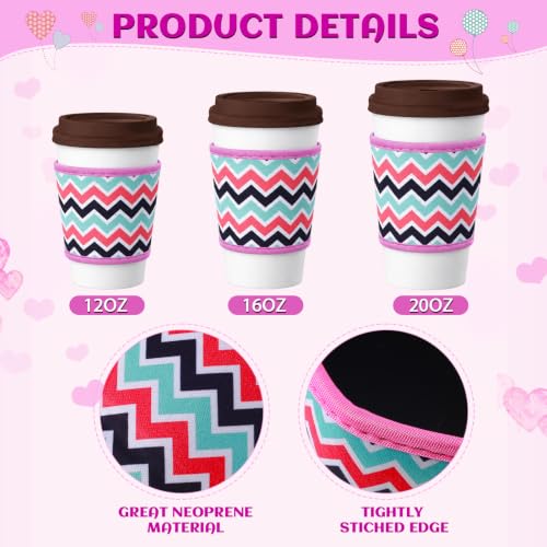 Patelai 6-Pack Reusable Coffee Cup Sleeves for 12-20oz Cups
