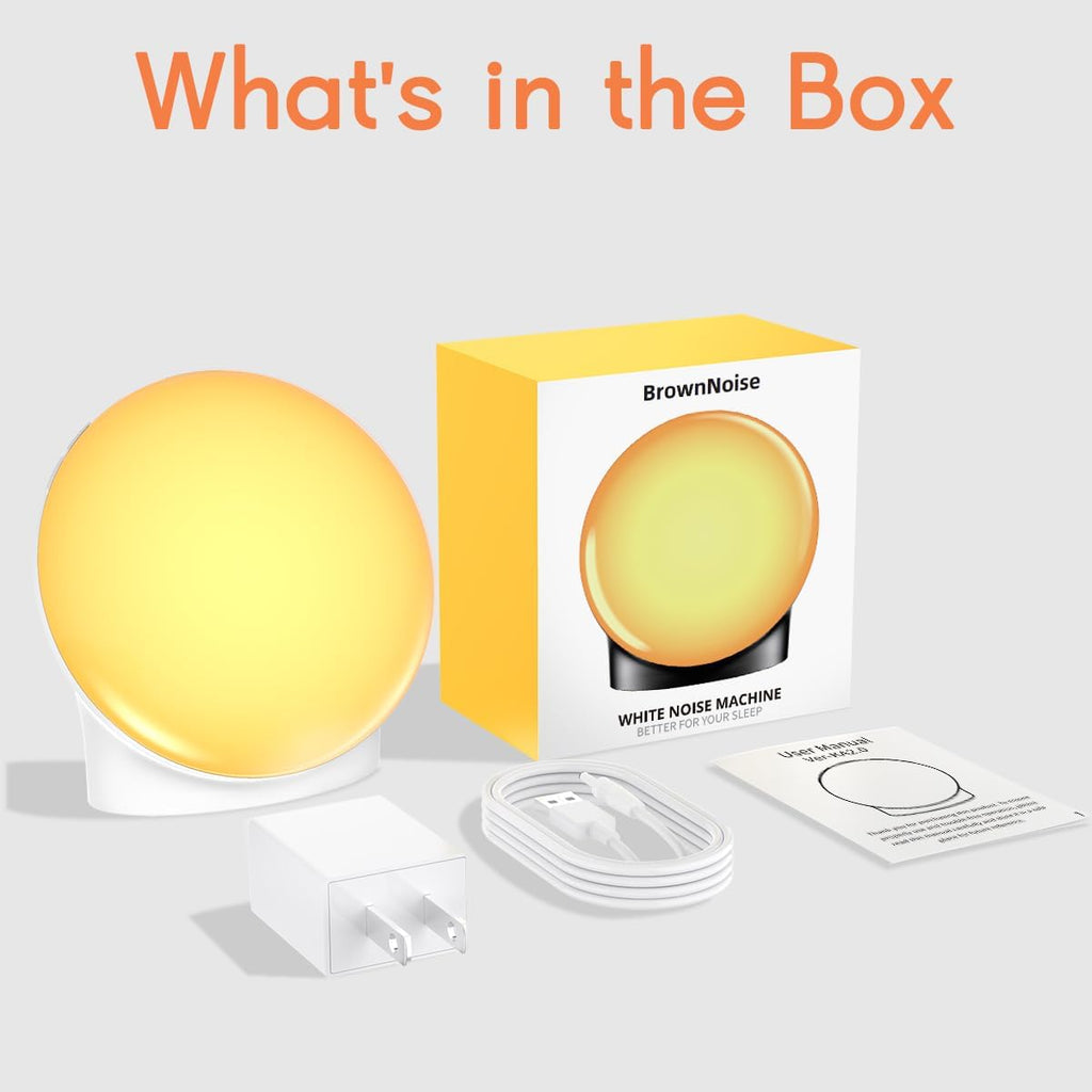 Skiennix Brown Noise Sound Machine - 30 Soothing Sounds, 12 Colors, 36 Volume Levels, Night Light & Timers