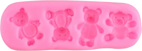 Bear Silicone Fondant Mold - Set of 5 Bear-Shaped Chocolate Candy Molds for Cake Decoration