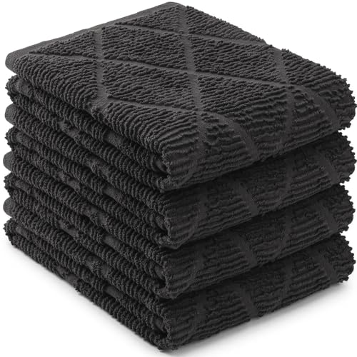 DecorRack 100% Cotton Kitchen Towels 16x27 - Absorbent 4 Pack