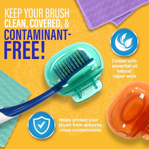 GuruNanda Brush Pods Toothbrush Cover for Manual and Electric Toothbrushes 4 Pack