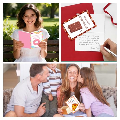 Auch Funny Cute Thank You Cards Bulk 24 Pack with Envelopes & Stickers
