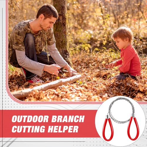 4 Pcs Stainless Steel Cable Saw, Metal Wire Saw Hand Pocket String Emergency Survival Rope Cutting Tools PVC Pipe Cutting Tool for Wood Camping Hiking Hunting, 23.62 Inch(Red)
