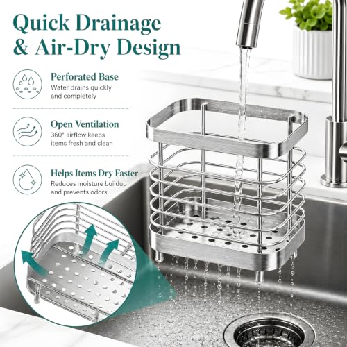 Stainless Steel Electric Toothbrush Holder - Silver 1-Slot Countertop Stand