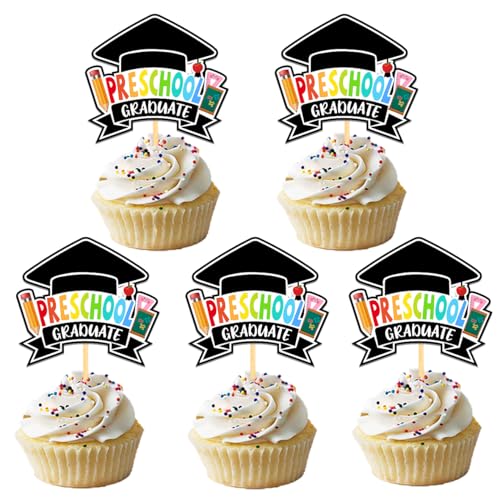 2026 Pre School Graduation Cupcake Toppers - 24 Pcs Set