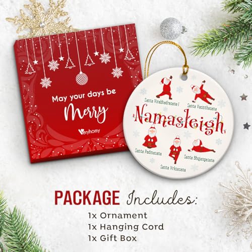 Yoga Christmas Ornament - Holiday Decor for Yoga Lovers, Women & Men