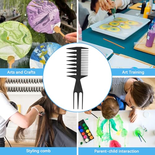 Cyrank 3-in-1 Water Marbling Painting Comb Fish Tail Art Tool for Kids