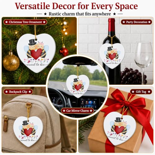 Meant To Bee Couples Christmas Ornament - Heart Gift for Engagement & Wedding