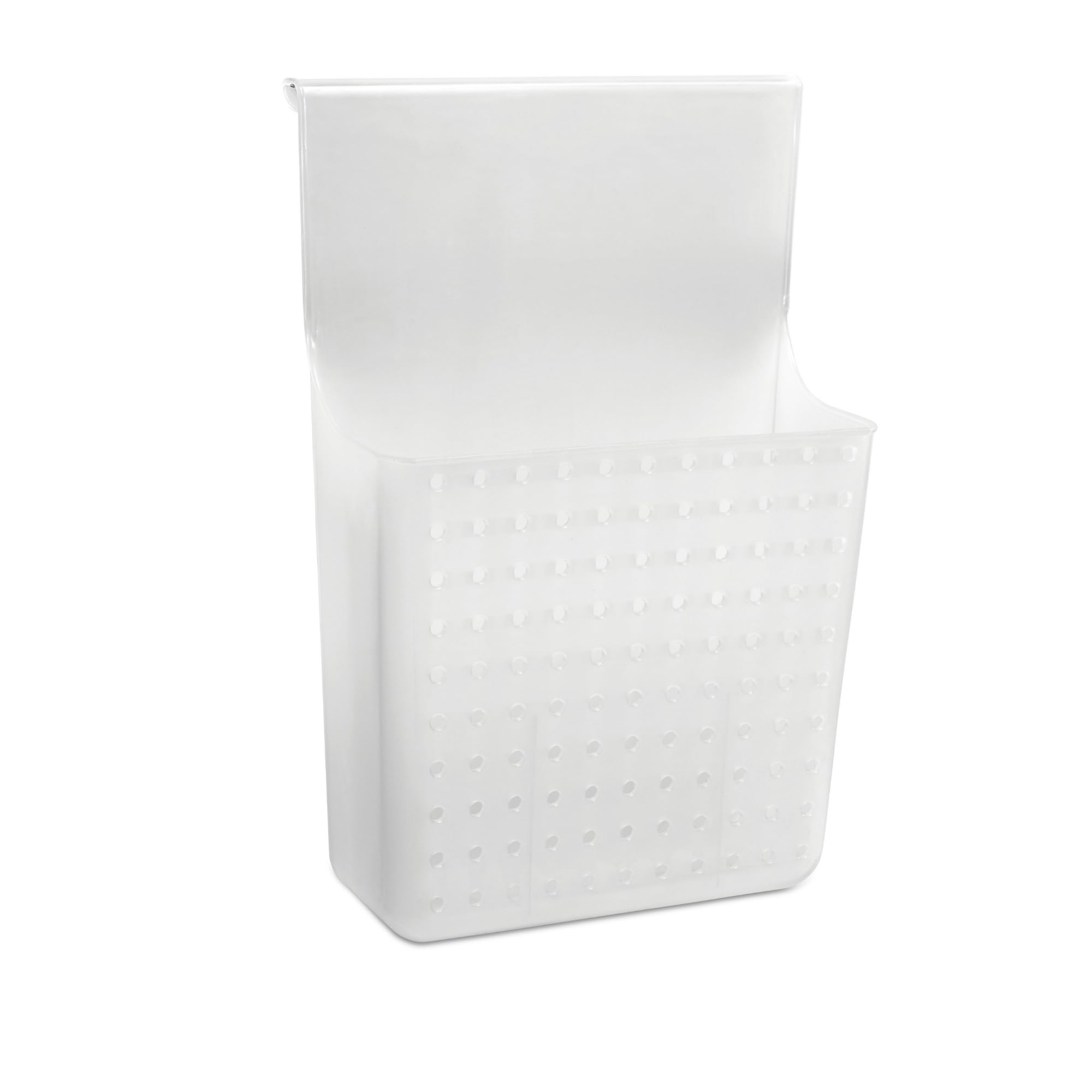 madesmart Over-Door Organizer, Storage for Aluminum Foil, Parchment Paper & Kitchen Wraps, Dual Divided Bins with Soft-Grip Over-Door Hook, White