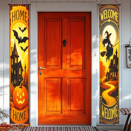 BlissYard Halloween Door Banner 12x71" - Spooky Welcome Sign