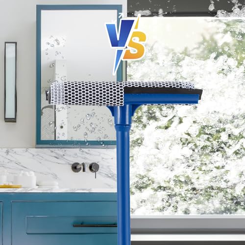 15.9" 2-in-1 Window Squeegee with Long Handle - Car & Home Cleaner