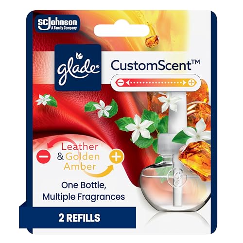 Glade PlugIns Refills Leather & Golden Amber, 1.34 Fl Oz (Pack of 2)
