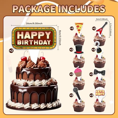 Horror Game Birthday Cake Toppers - 24Pcs Cupcake Picks Set