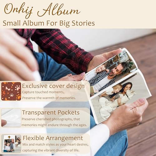 Qnhij 4x6 Dog Photo Album - Holds 36 Photos, Cute Paw Print Design