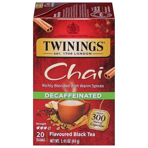 Twinings Decaffeinated Chai Tea Bags - 20 Individually Wrapped Bags