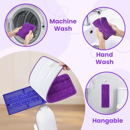Reusable Mop Pads for Swiffer PowerMop - 6 Pack Chenille & Microfiber Refills