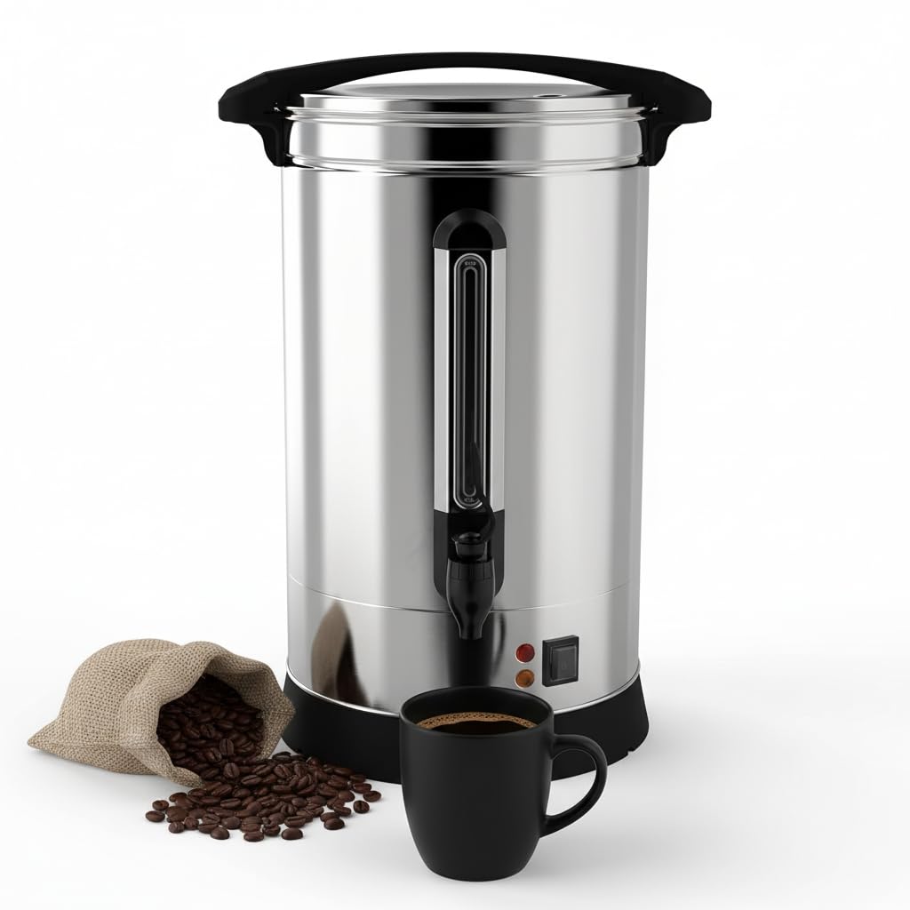 120 Cup Coffee Urn, 18L/4.8Gal Large Capacity Stainless Steel Hot Beverage Dispenser, Fast Brew Rapid Extraction, Commercial Coffee Maker for Party Buffet Catering