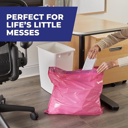 Hefty 8 Gallon Pink Trash Bags with Fabuloso Watermelon Scent, 20 Count - Medium Garbage Liners, Drawstring Closure