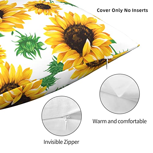 12x12 Inch Yellow Sunflower Throw Pillow Cover - Wizfuyq Home Decor