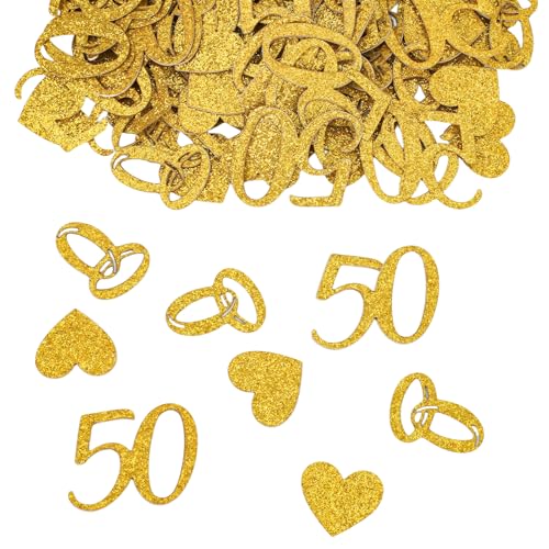 50th Anniversary Gold Confetti - 100 Pieces of Glitter Paper