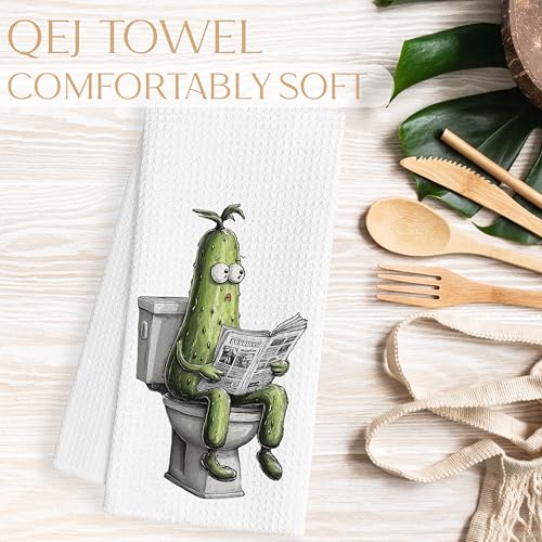 Funny Pickle Hand Towels for Bathroom | 16x24 Inch Decorative Towels