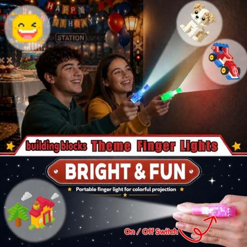 32 Pcs Glow Building Blocks Finger Lights for Parties
