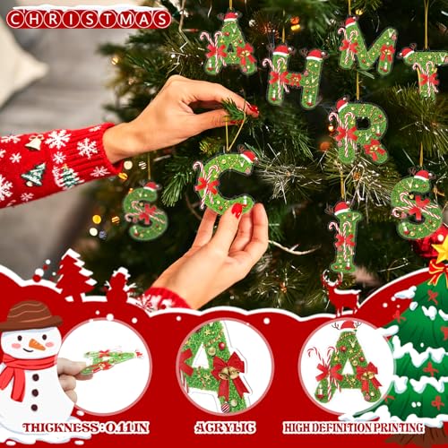 Personalized Acrylic Christmas Letter Ornaments - A-Z Name Decor