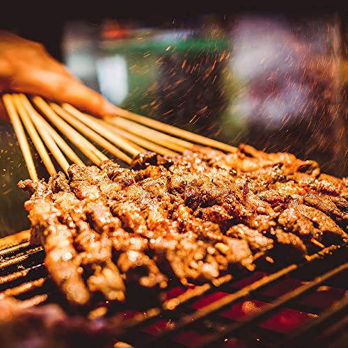 Natural Bamboo Skewers - 100 Pack 8-Inch BBQ Sticks
