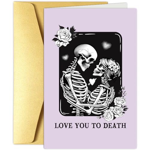Gothic Skeleton Anniversary Card for Boyfriend & Girlfriend